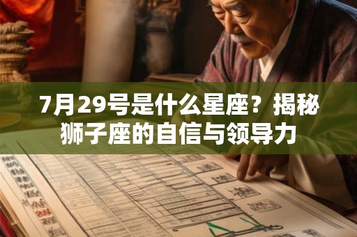 7月29号是什么星座？揭秘狮子座的自信与领导力