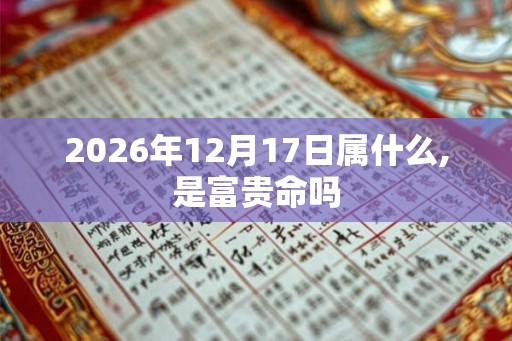 2026年12月17日属什么,是富贵命吗