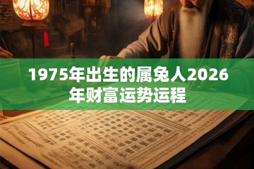 1975年出生的属兔人2026年财富运势运程