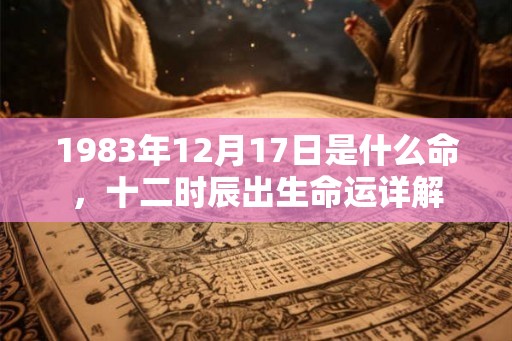 1983年12月17日是什么命，十二时辰出生命运详解