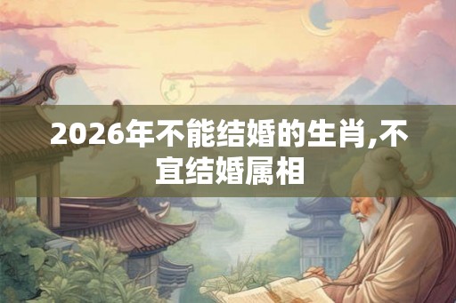 2026年不能结婚的生肖,不宜结婚属相