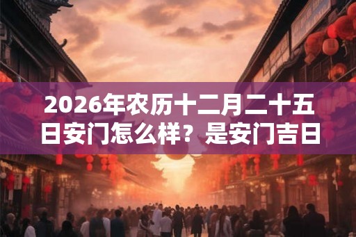 2026年农历十二月二十五日安门怎么样？是安门吉日吗？