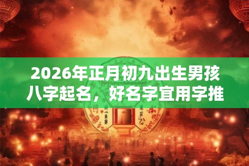 2026年正月初九出生男孩八字起名，好名字宜用字推荐