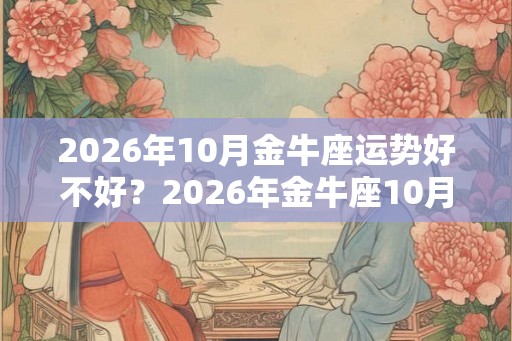 2026年10月金牛座运势好不好？2026年金牛座10月运势解析