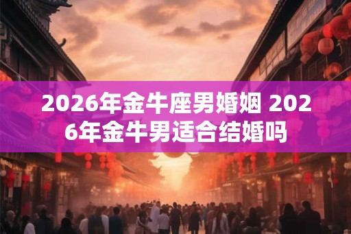 2026年金牛座男婚姻 2026年金牛男适合结婚吗