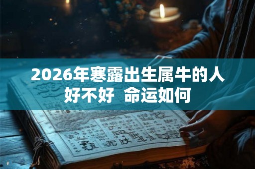 2026年寒露出生属牛的人好不好  命运如何
