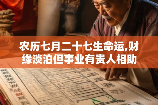 农历七月二十七生命运,财缘淡泊但事业有贵人相助