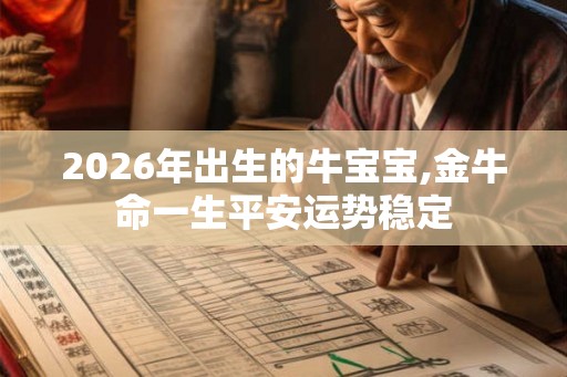 2026年出生的牛宝宝,金牛命一生平安运势稳定