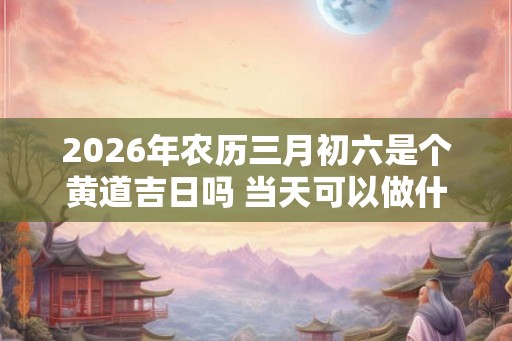 2026年农历三月初六是个黄道吉日吗 当天可以做什么