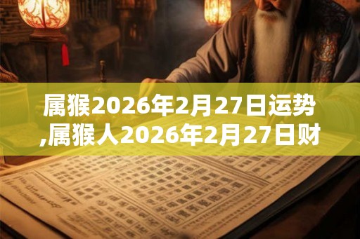 属猴2026年2月27日运势,属猴人2026年2月27日财运,生肖猴2026年2月27日运势