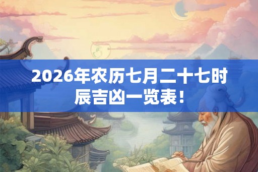 2026年农历七月二十七时辰吉凶一览表！