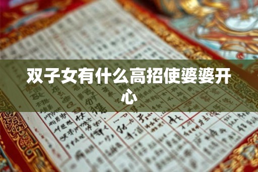 双子女有什么高招使婆婆开心