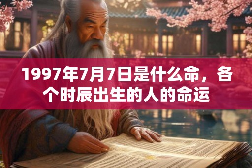 1997年7月7日是什么命，各个时辰出生的人的命运