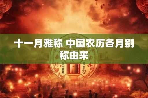 十一月雅称 中国农历各月别称由来