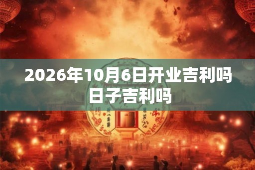 2026年10月6日开业吉利吗 日子吉利吗