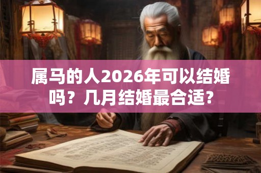 属马的人2026年可以结婚吗？几月结婚最合适？