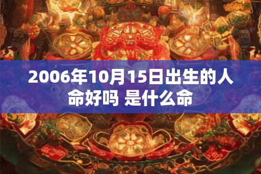 2006年10月15日出生的人命好吗 是什么命 2006年10月15日出生的人命好吗 是什么命