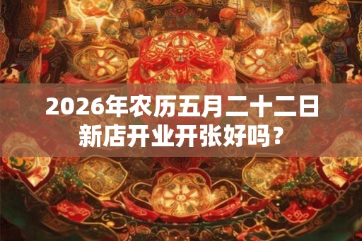 2026年农历五月二十二日新店开业开张好吗？