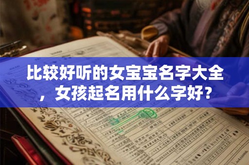 比较好听的女宝宝名字大全,女孩起名用什么字好? 比较好听的女宝宝名字大全,女孩起名用什么字好?