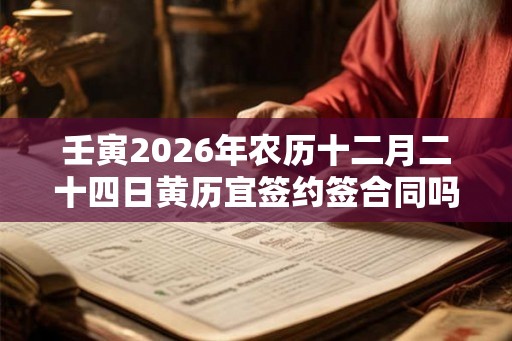 壬寅2026年农历十二月二十四日黄历宜签约签合同吗? 壬寅2026年农历十二月二十四日黄历宜签约签合同吗?