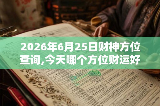 2026年6月25日财神方位查询,今天哪个方位财运好