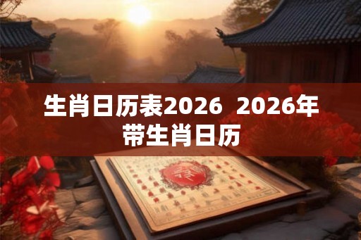生肖日历表2026  2026年带生肖日历