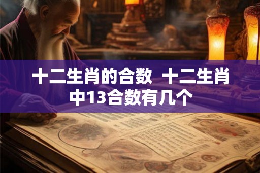 十二生肖的合数  十二生肖中13合数有几个