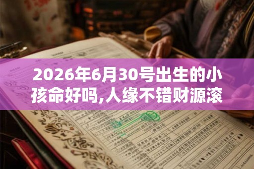 2026年6月30号出生的小孩命好吗,人缘不错财源滚滚