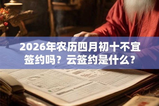 2026年农历四月初十不宜签约吗？云签约是什么？