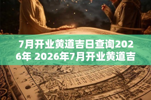 7月开业黄道吉日查询2026年 2026年7月开业黄道吉日