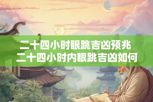 二十四小时眼跳吉凶预兆 二十四小时内眼跳吉凶如何预测 二十四小时眼跳吉凶预兆 二十四小时内眼跳吉凶如何预测