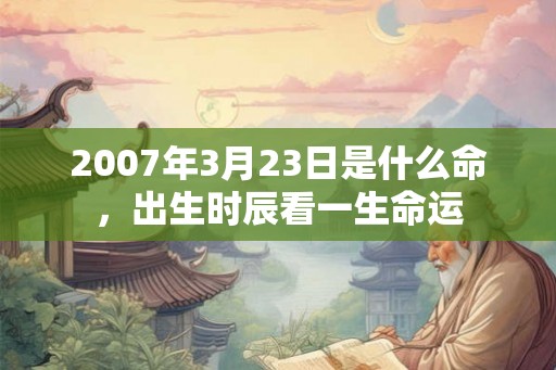 2007年3月23日是什么命，出生时辰看一生命运