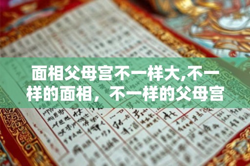 面相父母宫不一样大,不一样的面相，不一样的父母宫