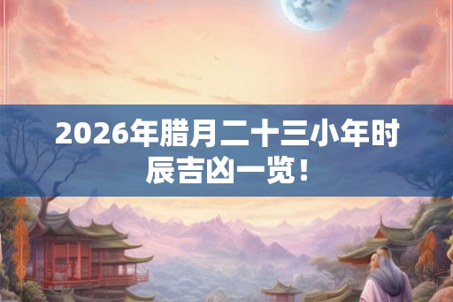 2026年腊月二十三小年时辰吉凶一览！