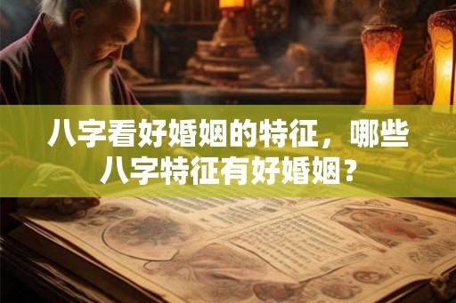 八字看好婚姻的特征，哪些八字特征有好婚姻？
