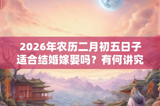 2026年农历二月初五日子适合结婚嫁娶吗？有何讲究？