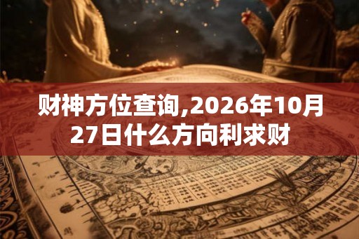 财神方位查询,2026年10月27日什么方向利求财