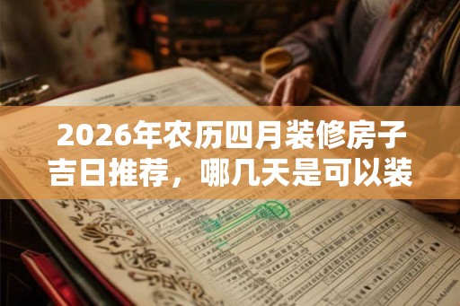 2026年农历四月装修房子吉日推荐，哪几天是可以装修新房的？