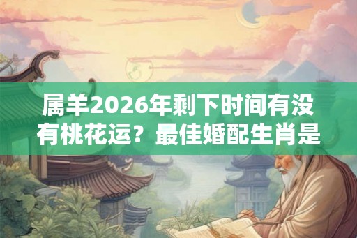 属羊2026年剩下时间有没有桃花运？最佳婚配生肖是啥？