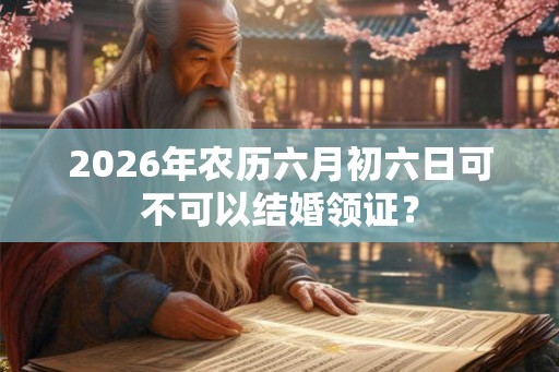 2026年农历六月初六日可不可以结婚领证？