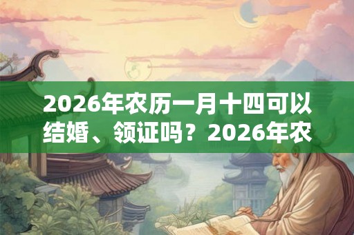 2026年农历一月十四可以结婚、领证吗？2026年农历一月领证结婚吉日