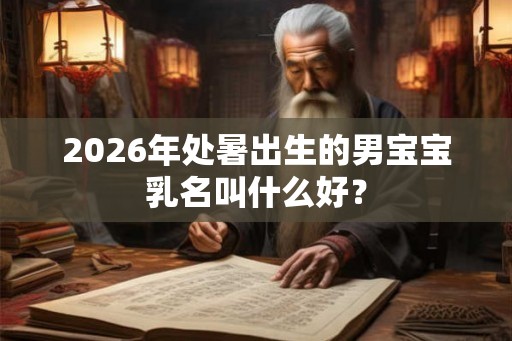 2026年处暑出生的男宝宝乳名叫什么好？