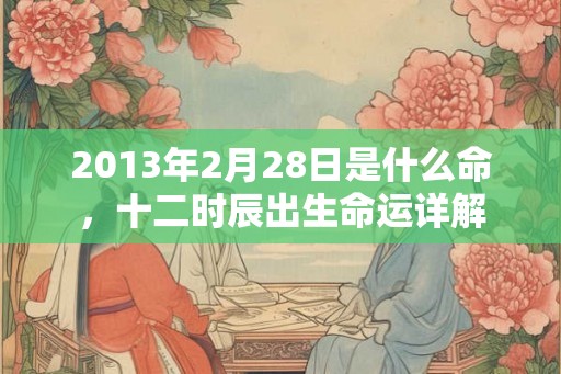 2013年2月28日是什么命，十二时辰出生命运详解