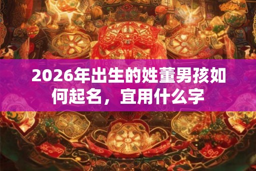 2026年出生的姓董男孩如何起名，宜用什么字