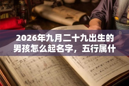 2026年九月二十九出生的男孩怎么起名字，五行属什么