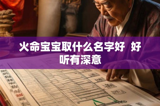 火命宝宝取什么名字好  好听有深意