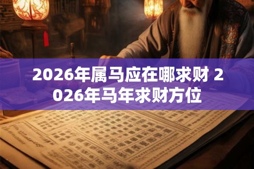 2026年属马应在哪求财 2026年马年求财方位
