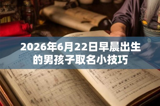 2026年6月22日早晨出生的男孩子取名小技巧