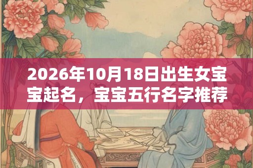 2026年10月18日出生女宝宝起名，宝宝五行名字推荐