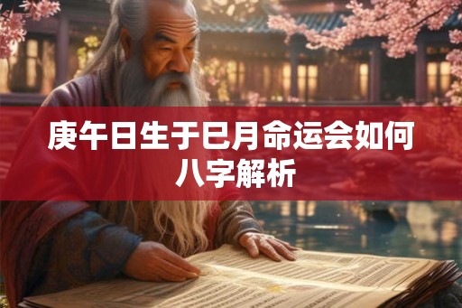 庚午日生于巳月命运会如何 八字解析 庚午日生于巳月命运会如何 八字解析